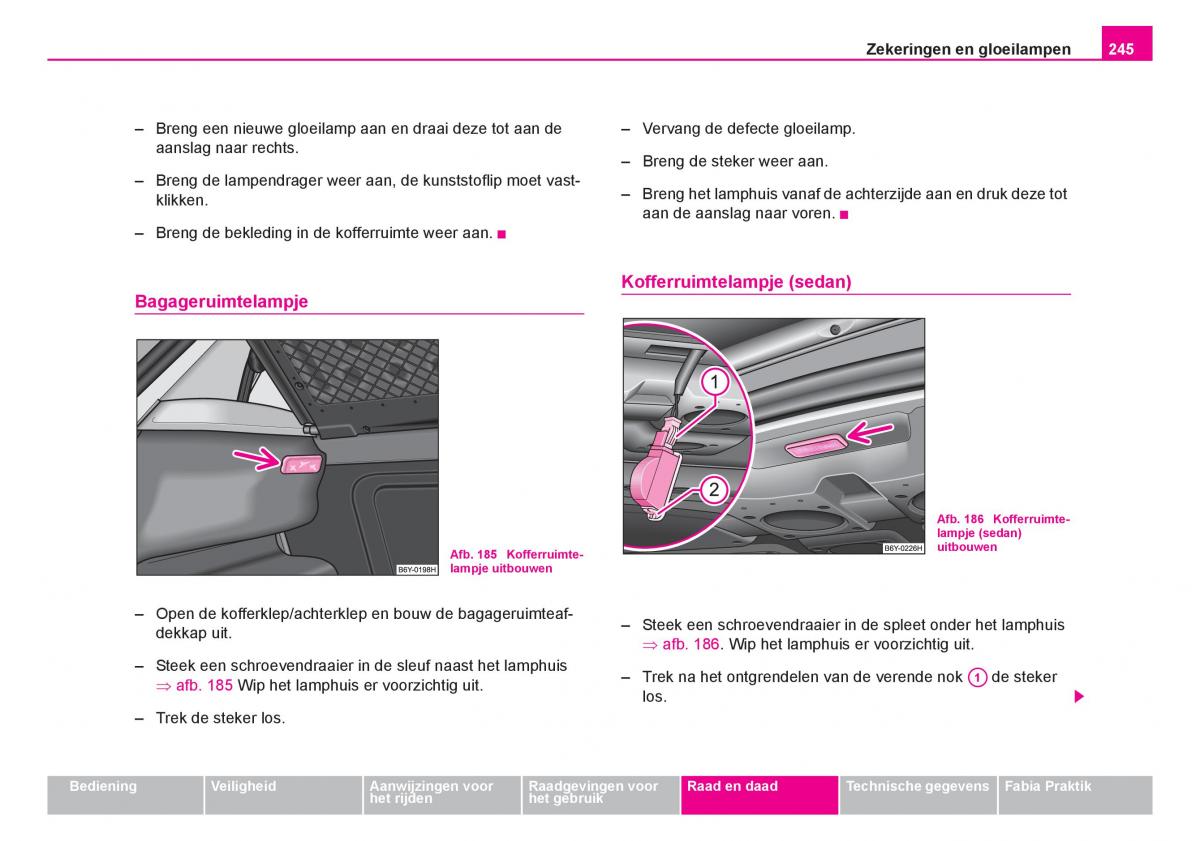 Skoda Fabia I 1 handleiding / page 246