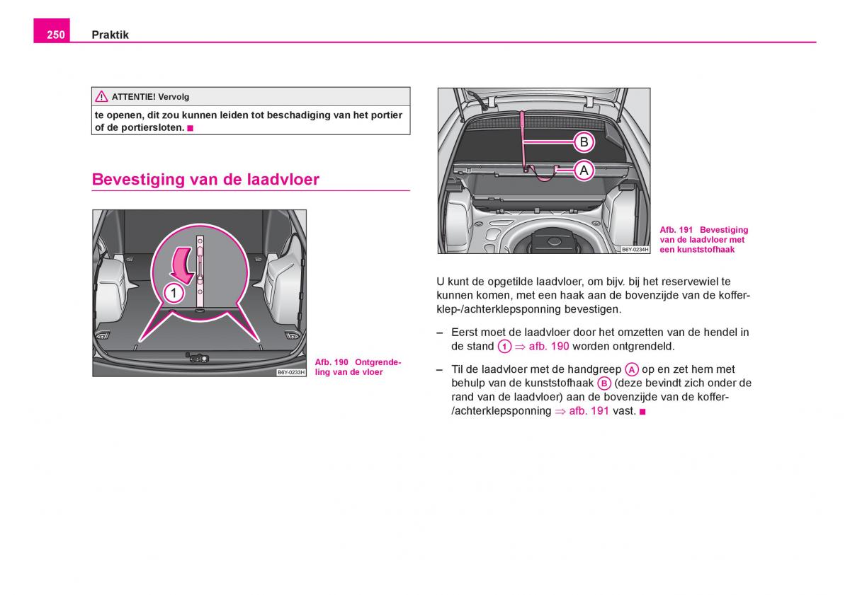 Skoda Fabia I 1 handleiding / page 251