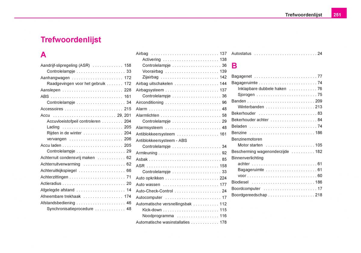 Skoda Fabia I 1 handleiding / page 252