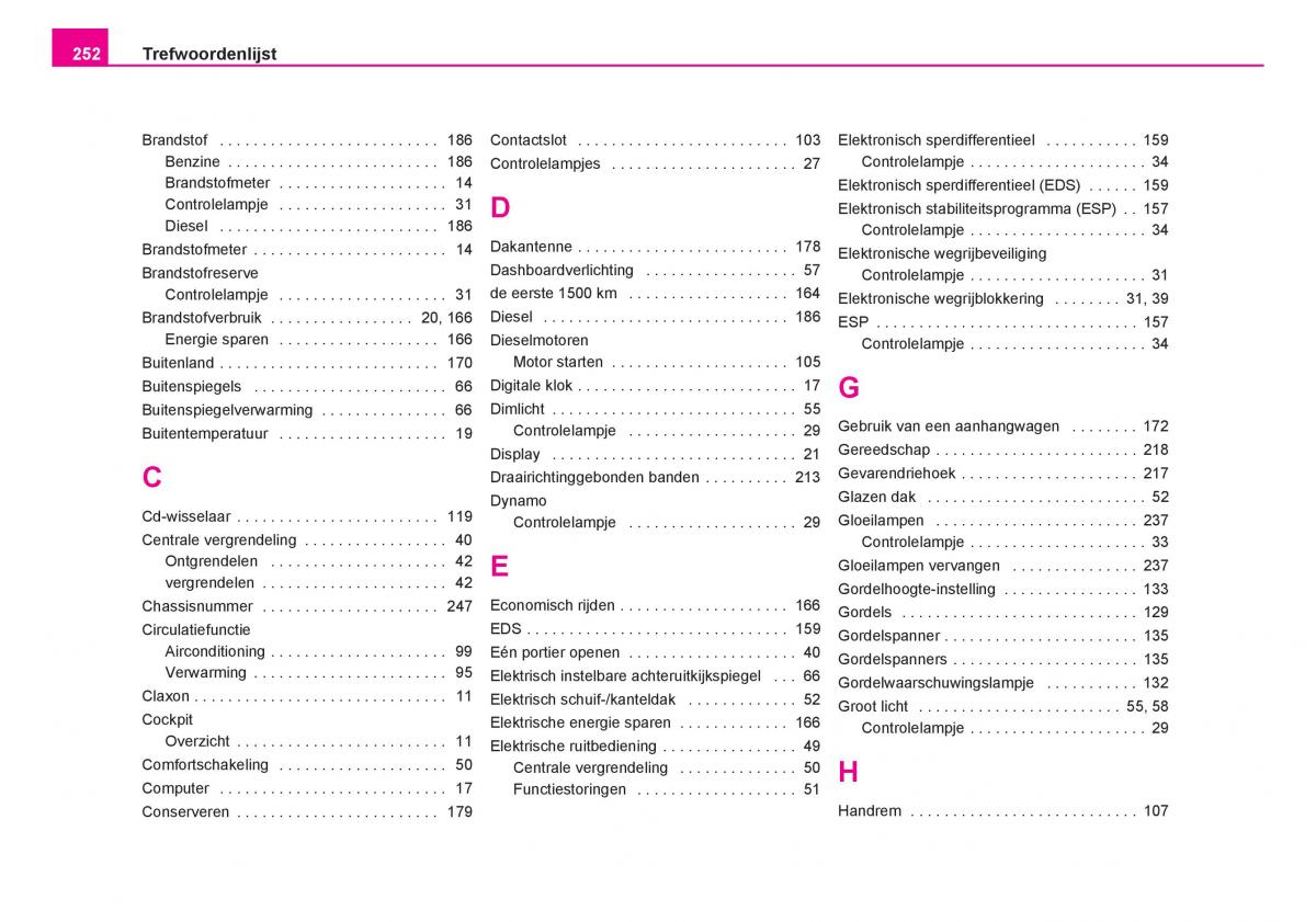 Skoda Fabia I 1 handleiding / page 253