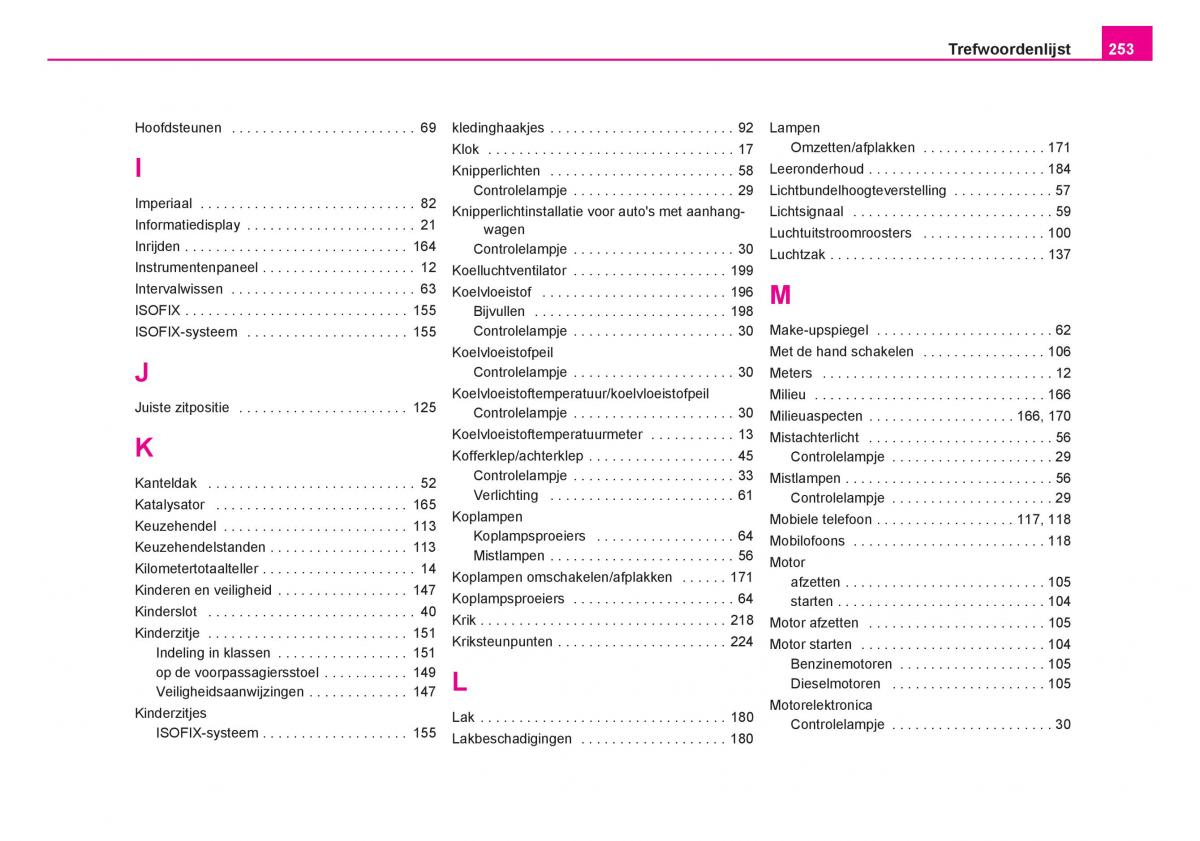 Skoda Fabia I 1 handleiding / page 254