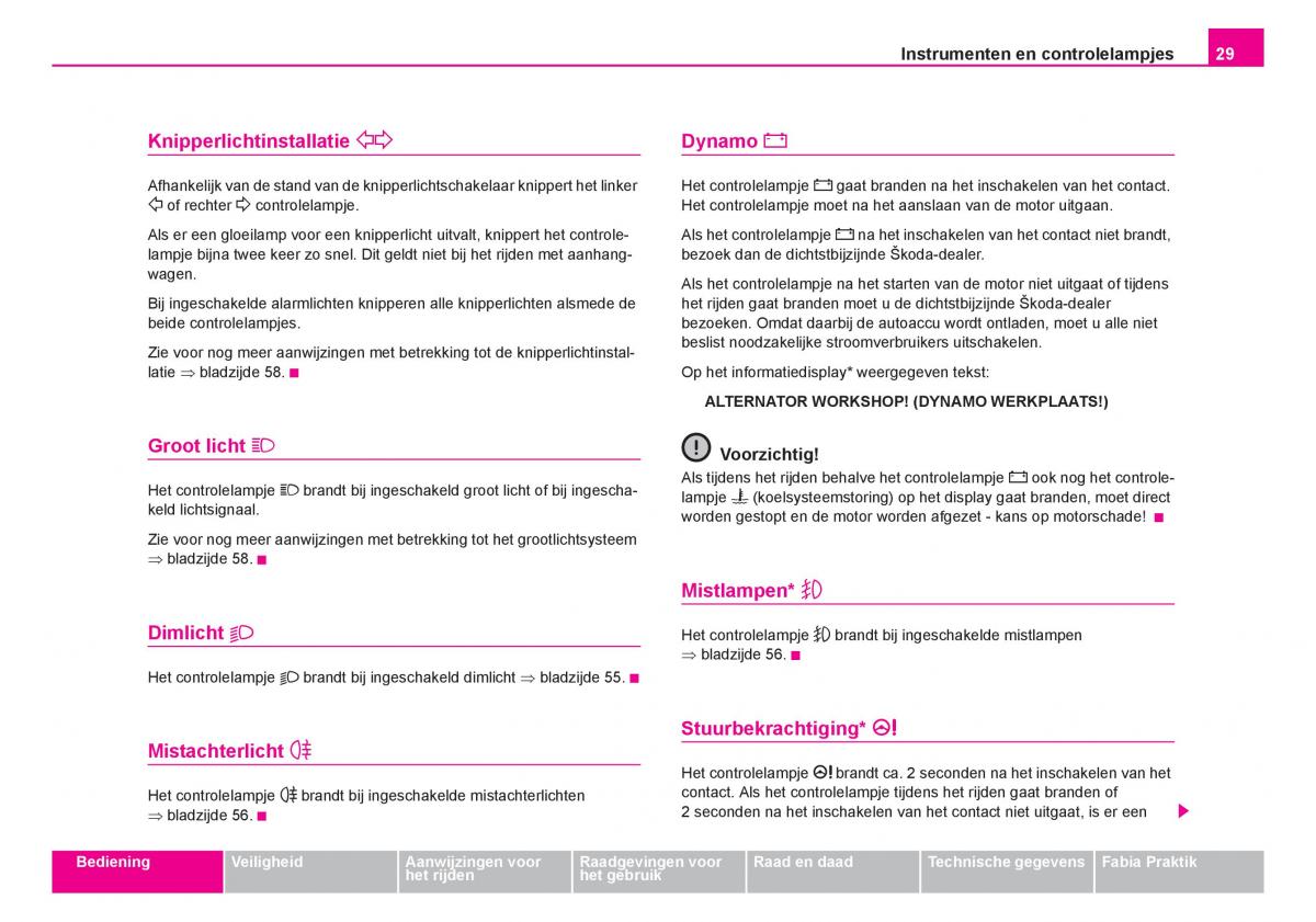 Skoda Fabia I 1 handleiding / page 30