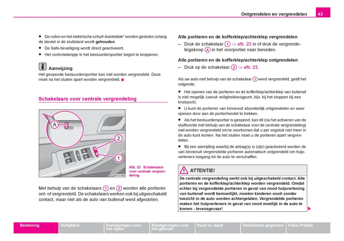 Skoda Fabia I 1 handleiding / page 44