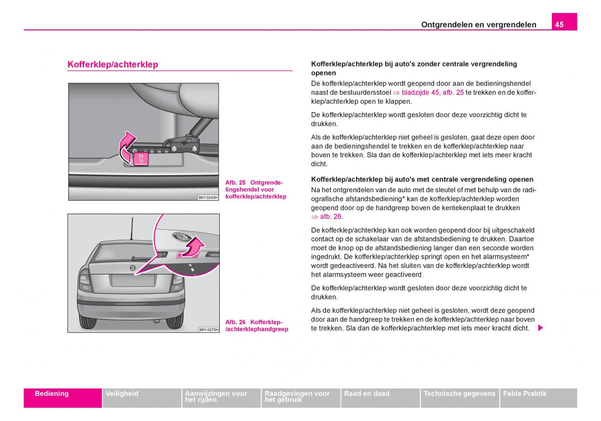 Skoda Fabia I 1 handleiding / page 46