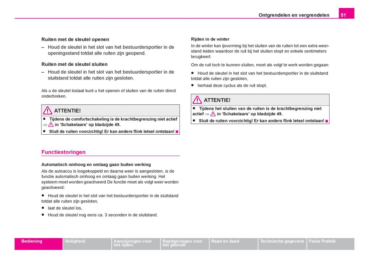 Skoda Fabia I 1 handleiding / page 52