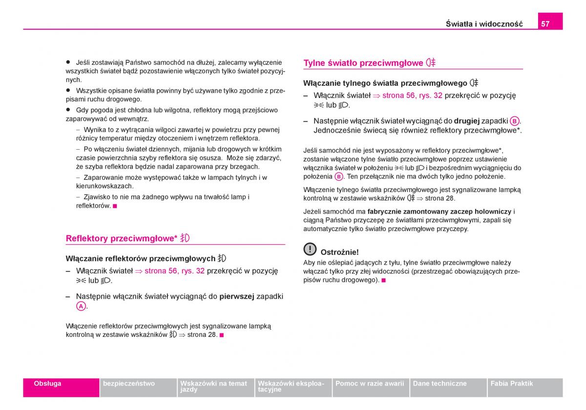 Skoda Fabia I 1 instrukcja obslugi / page 58