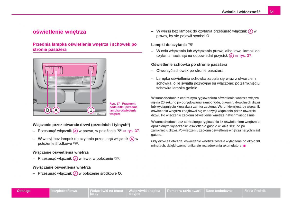 Skoda Fabia I 1 instrukcja obslugi / page 62