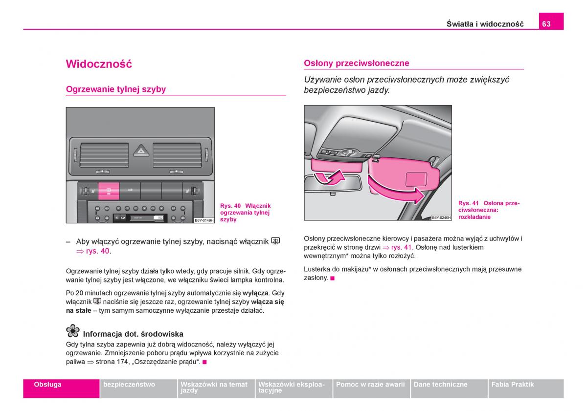 Skoda Fabia I 1 instrukcja obslugi / page 64