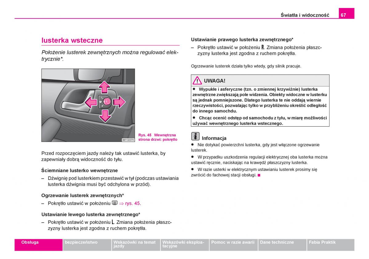 Skoda Fabia I 1 instrukcja obslugi / page 68