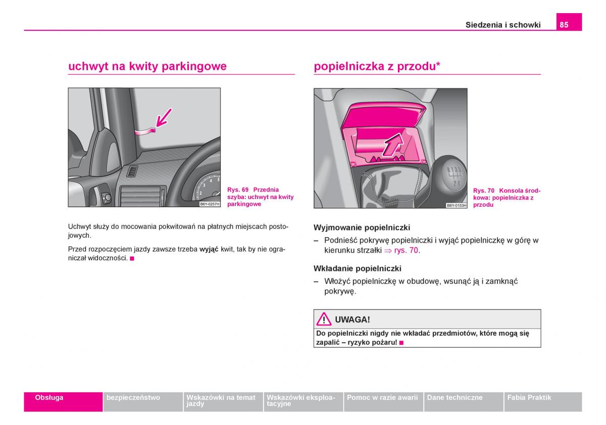 Skoda Fabia I 1 instrukcja obslugi / page 86