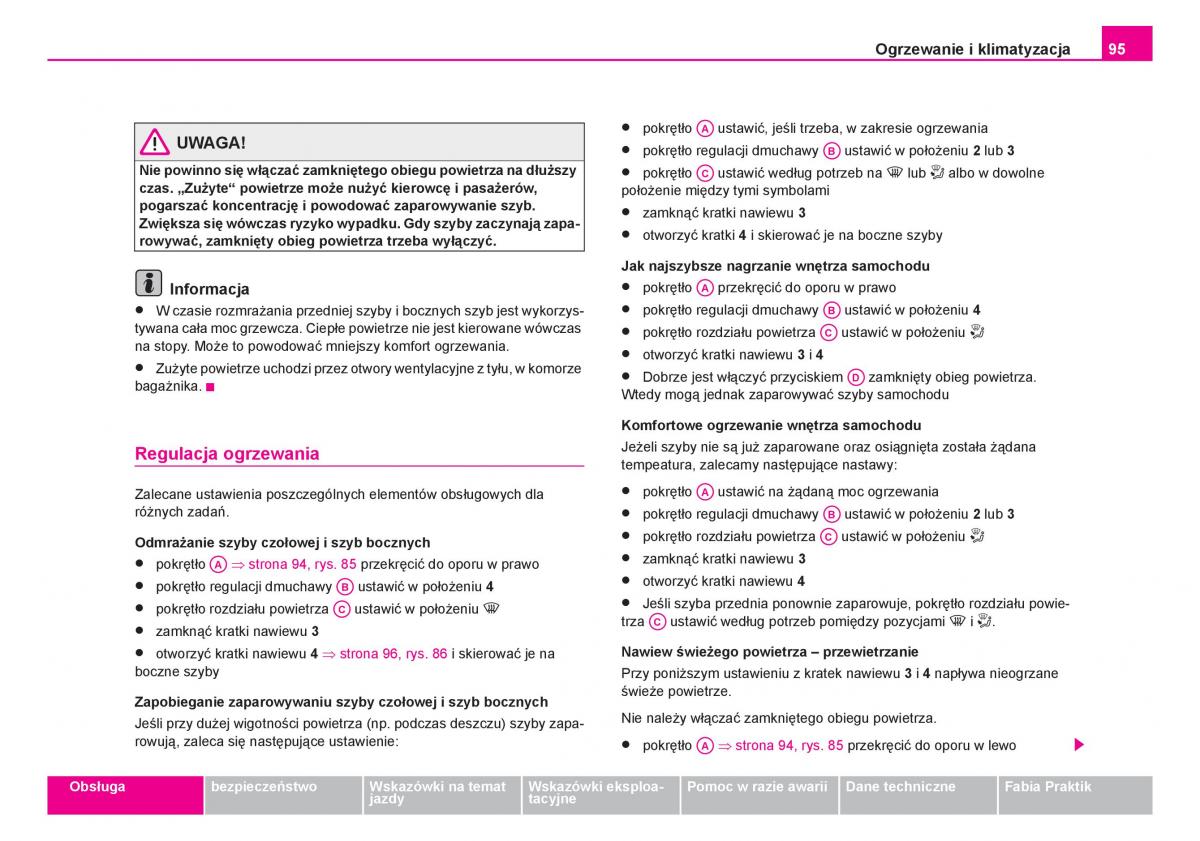 Skoda Fabia I 1 instrukcja obslugi / page 96