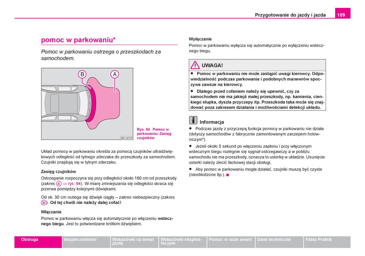 Skoda Fabia I 1 instrukcja obslugi / page 110