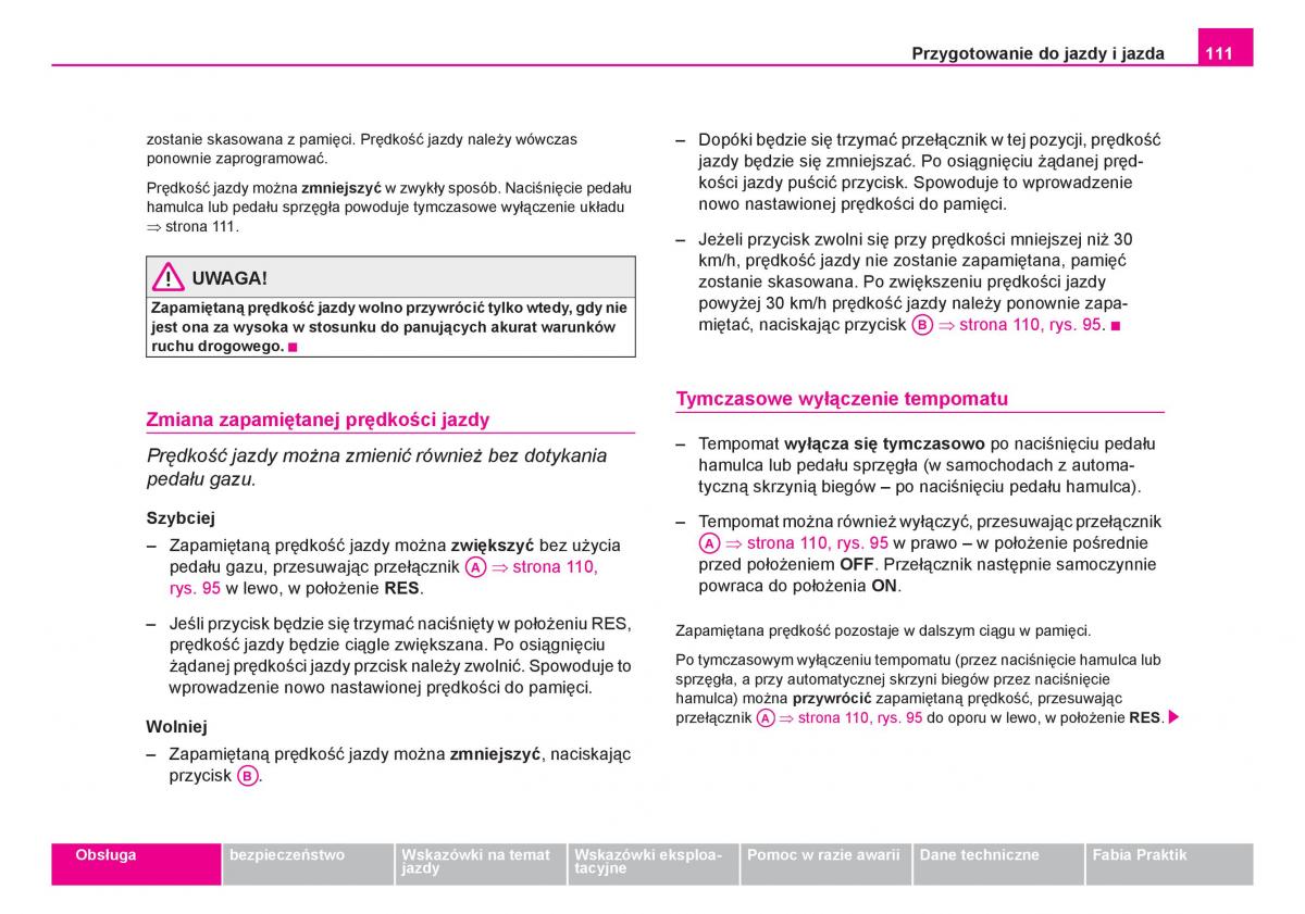 Skoda Fabia I 1 instrukcja obslugi / page 112