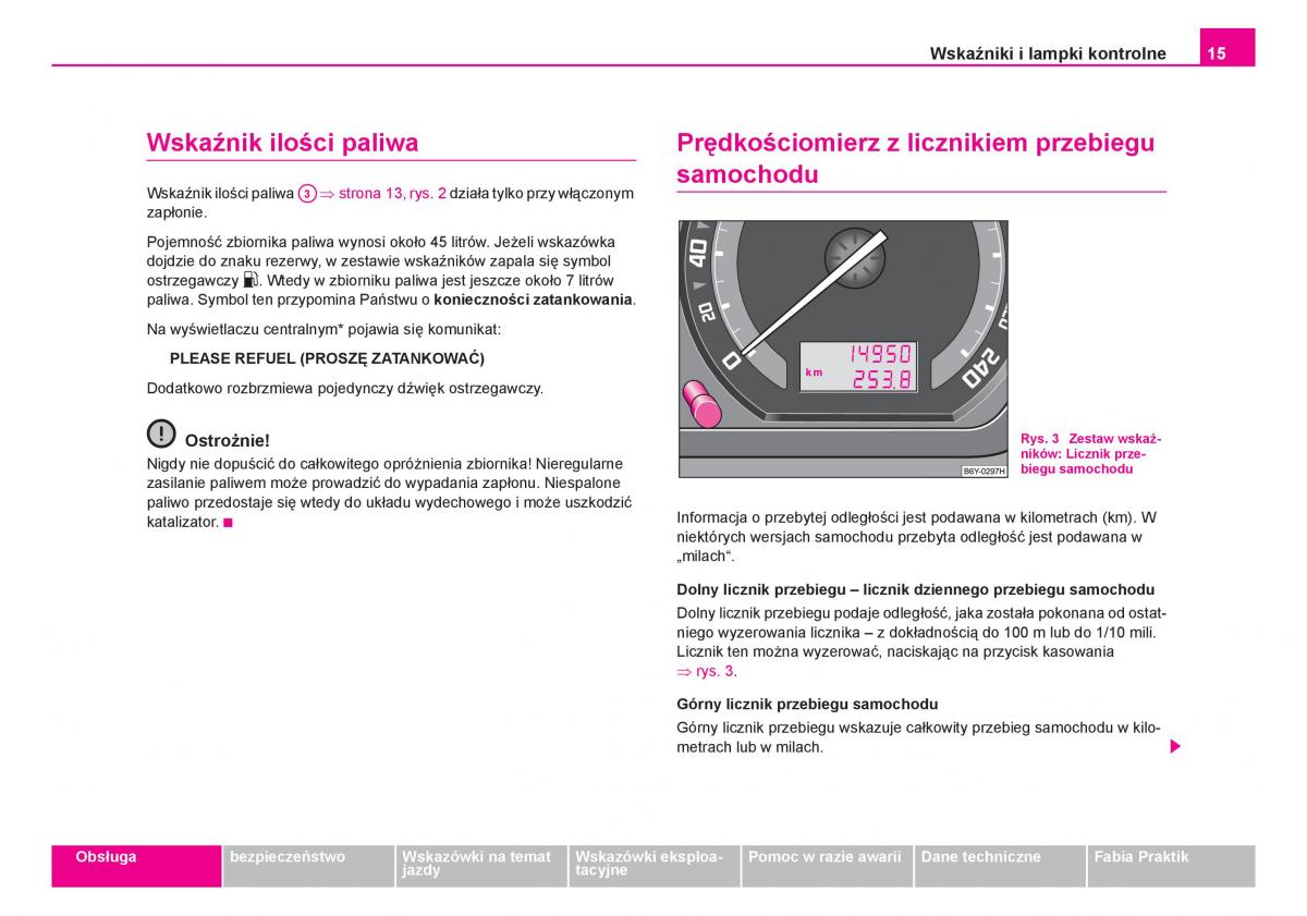 Skoda Fabia I 1 instrukcja obslugi / page 16