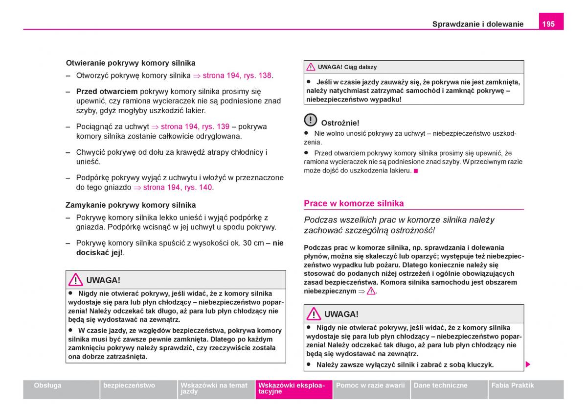 Skoda Fabia I 1 instrukcja obslugi / page 196