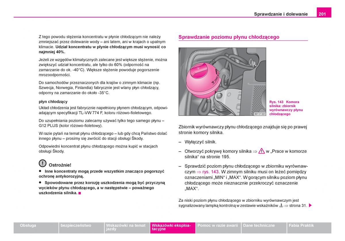 Skoda Fabia I 1 instrukcja obslugi / page 202