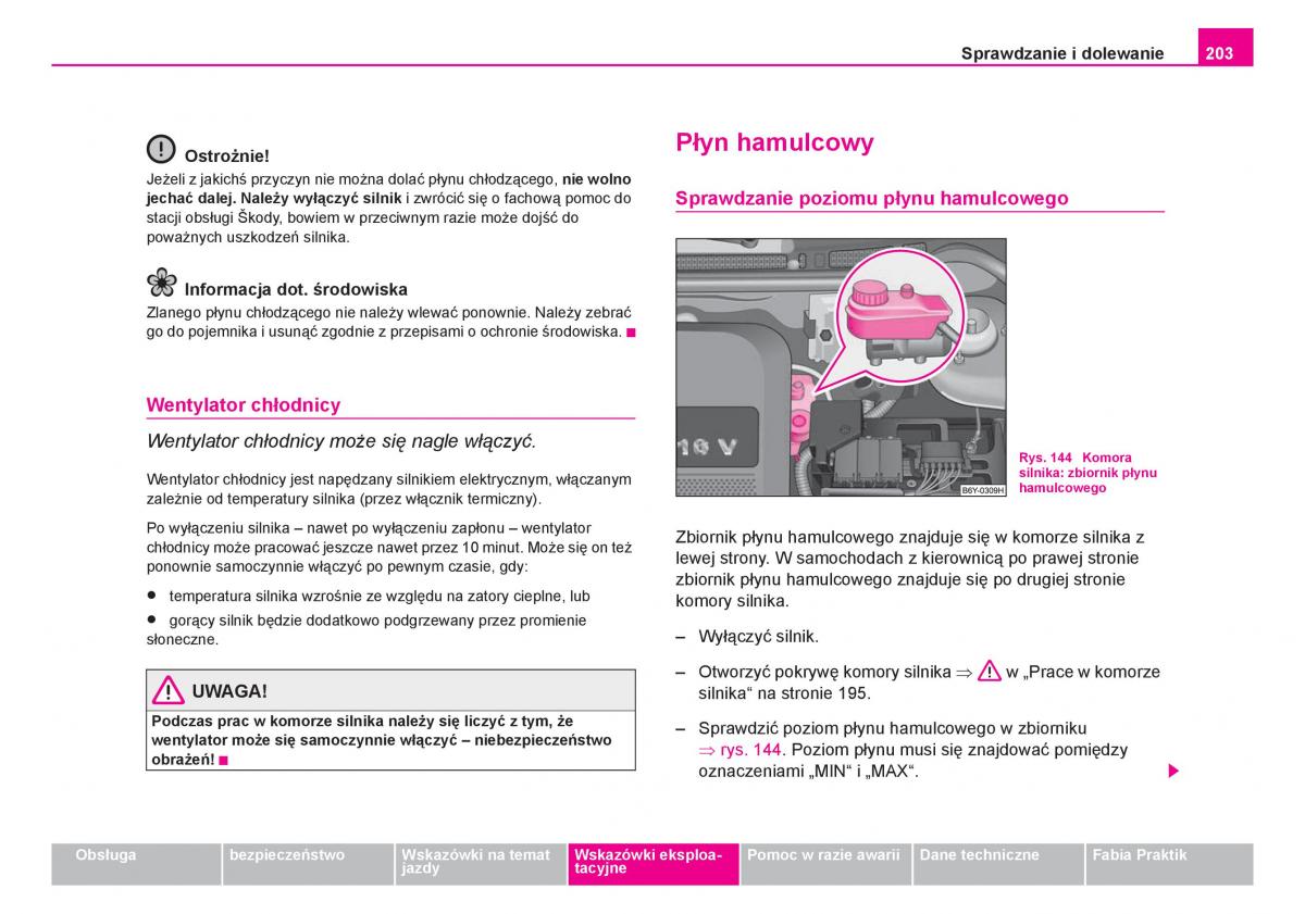 Skoda Fabia I 1 instrukcja obslugi / page 204