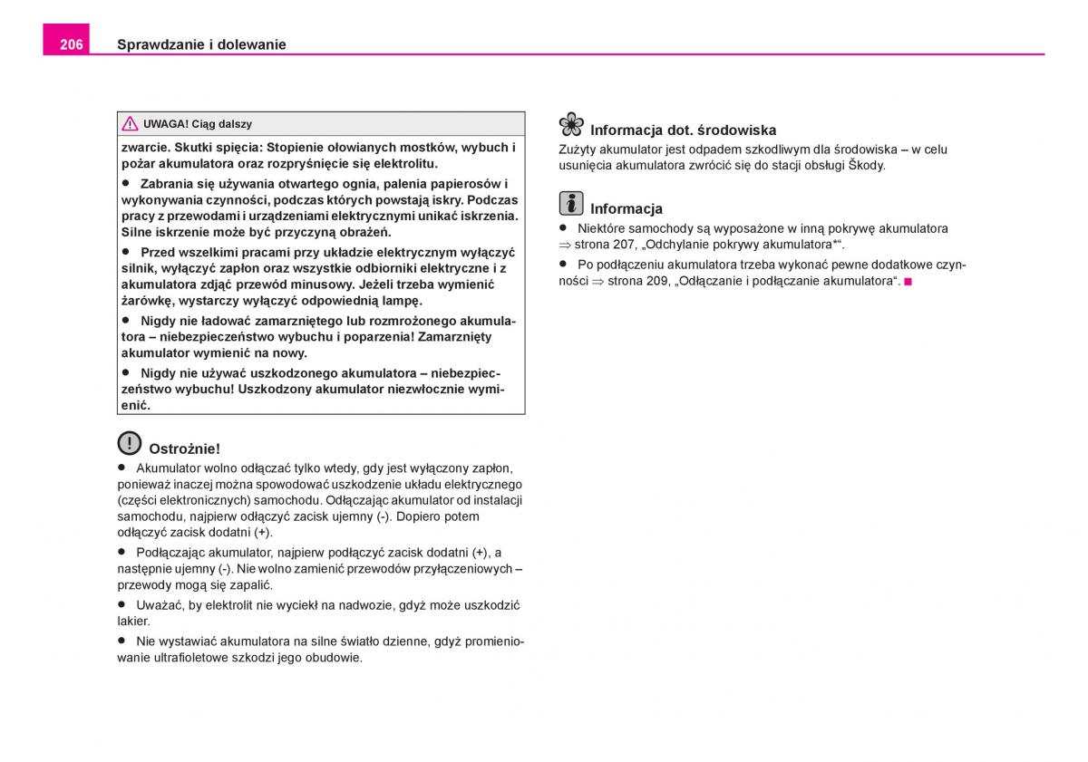 Skoda Fabia I 1 instrukcja obslugi / page 207