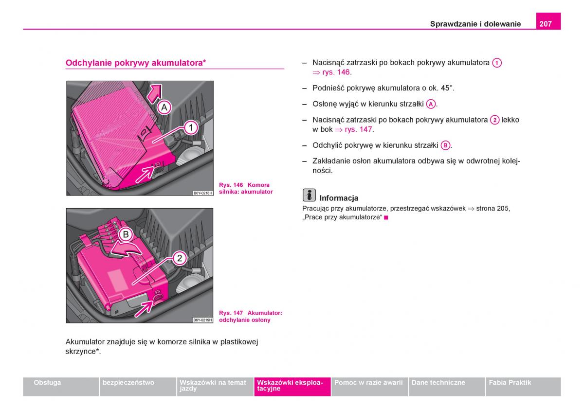 Skoda Fabia I 1 instrukcja obslugi / page 208