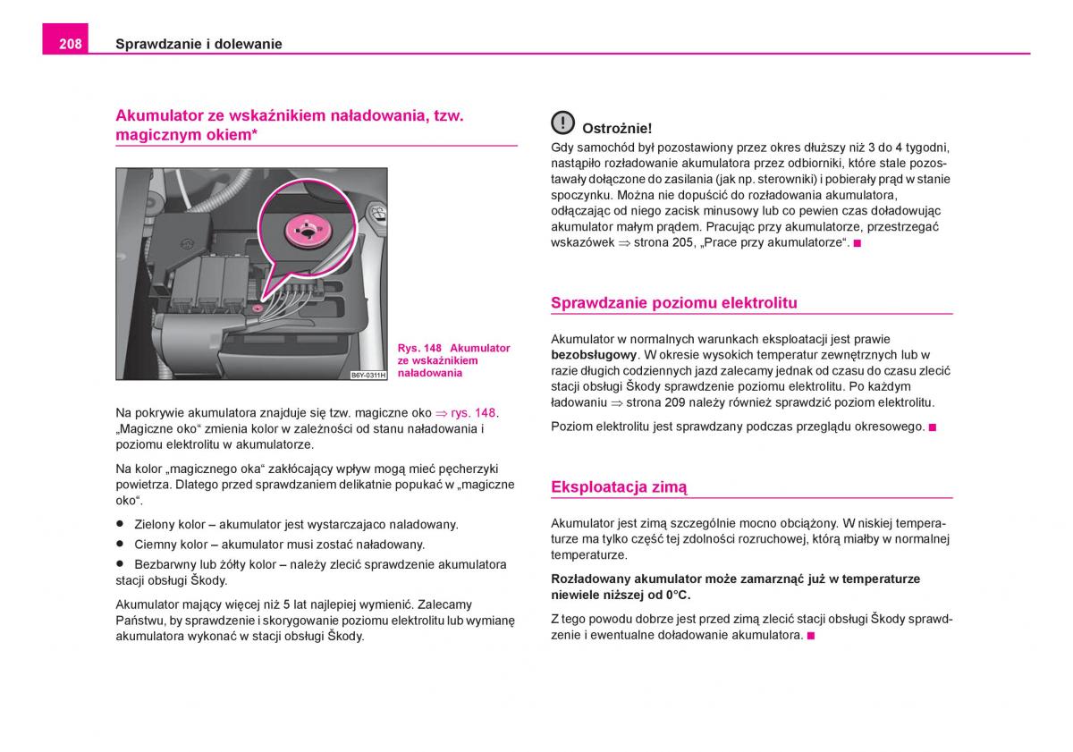 Skoda Fabia I 1 instrukcja obslugi / page 209