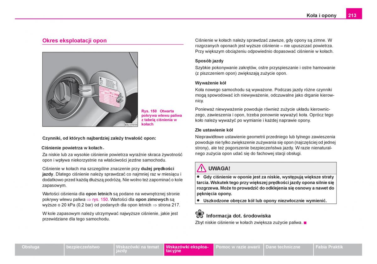 Skoda Fabia I 1 instrukcja obslugi / page 214