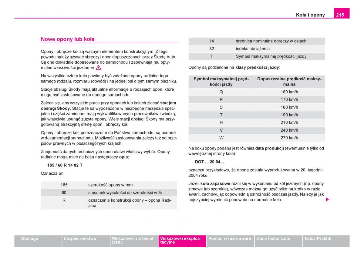 Skoda Fabia I 1 instrukcja obslugi / page 216