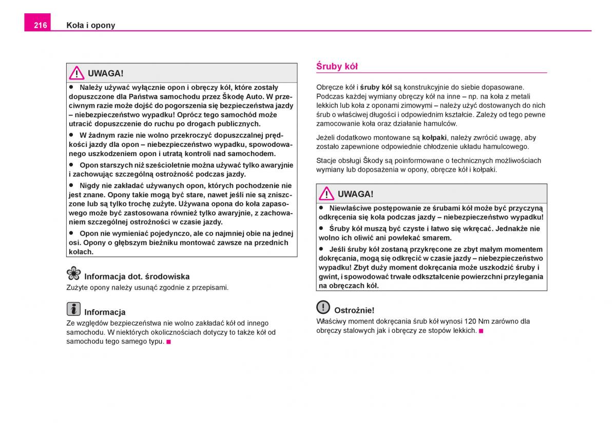 Skoda Fabia I 1 instrukcja obslugi / page 217