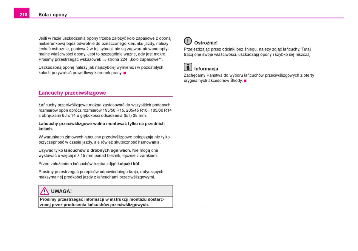 Skoda Fabia I 1 instrukcja obslugi / page 219