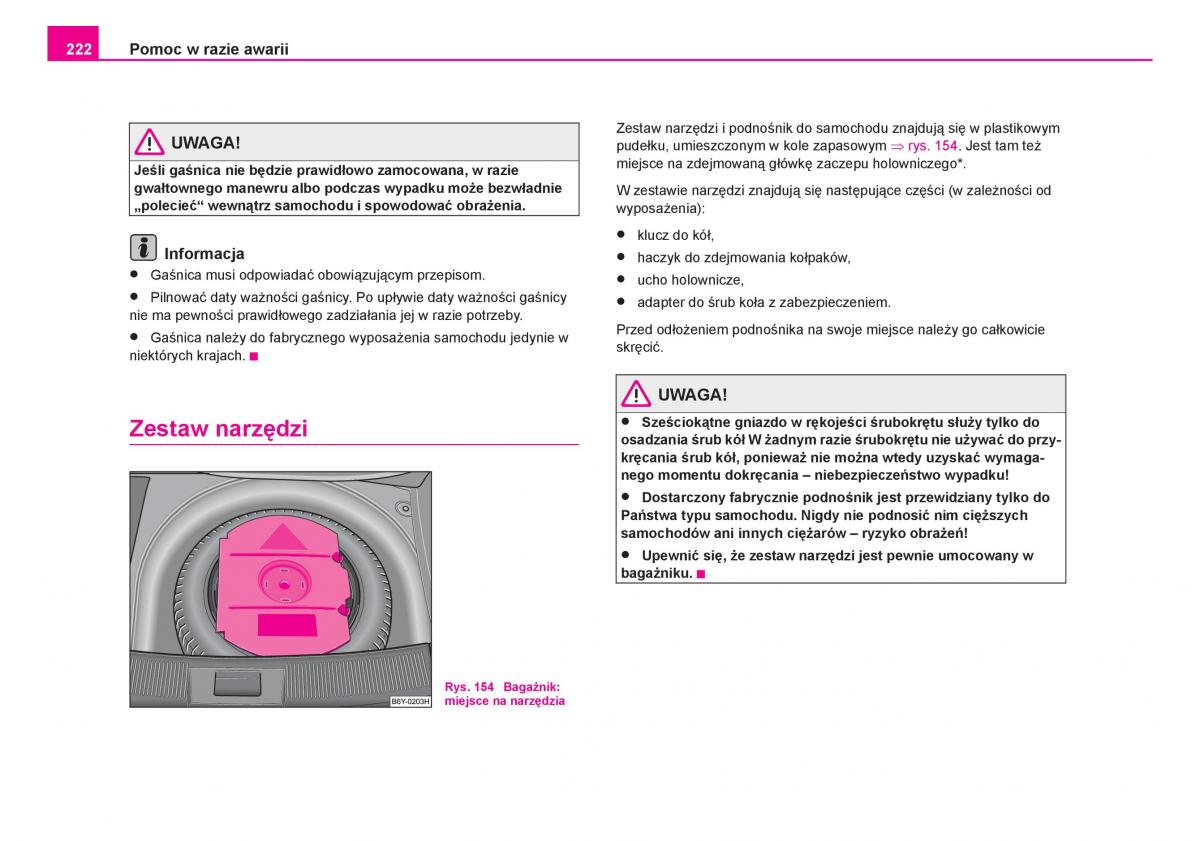 Skoda Fabia I 1 instrukcja obslugi / page 223