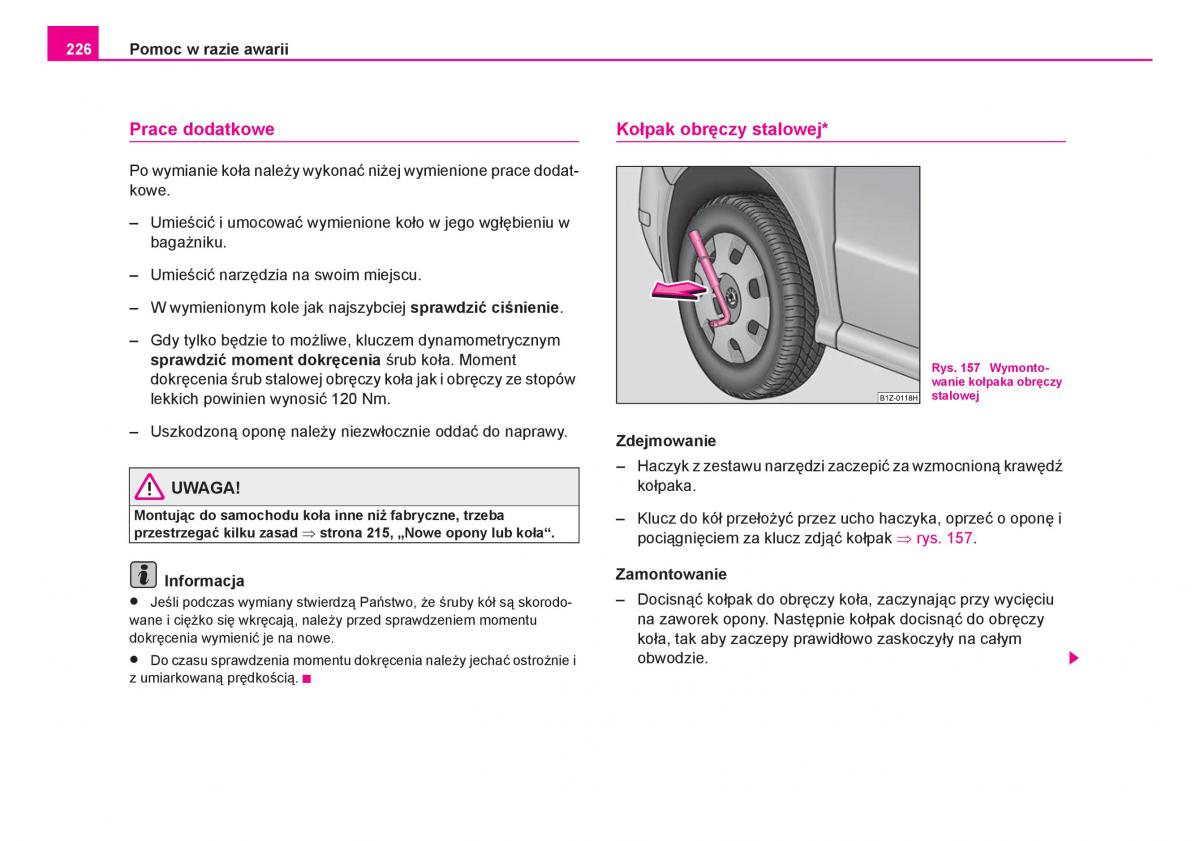 Skoda Fabia I 1 instrukcja obslugi / page 227