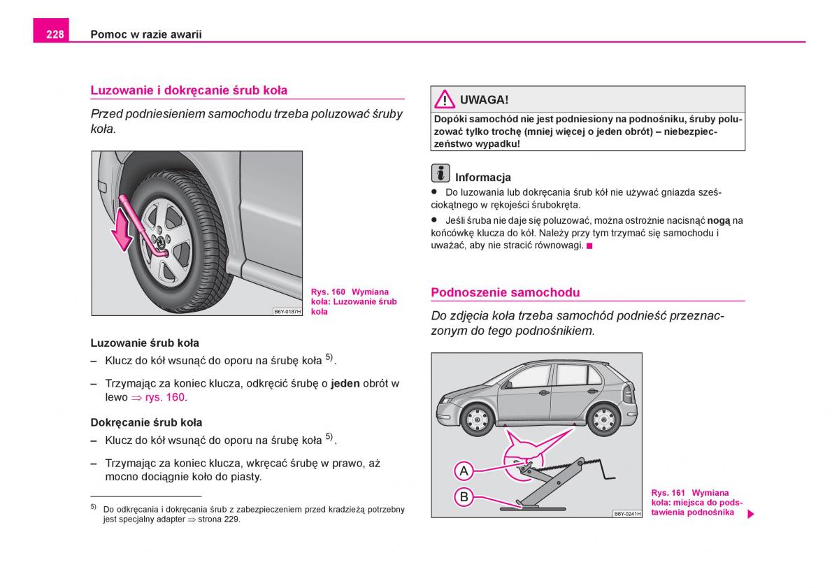 Skoda Fabia I 1 instrukcja obslugi / page 229