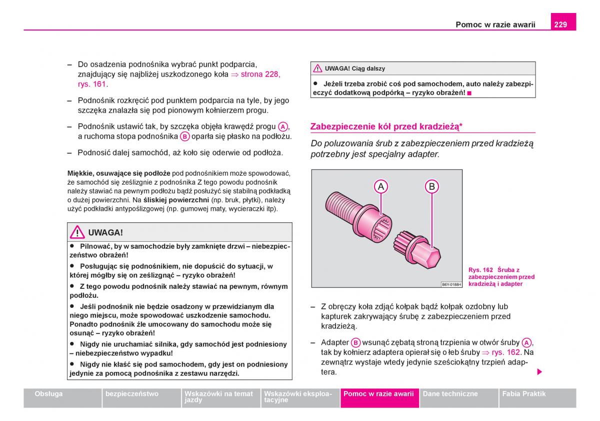 Skoda Fabia I 1 instrukcja obslugi / page 230