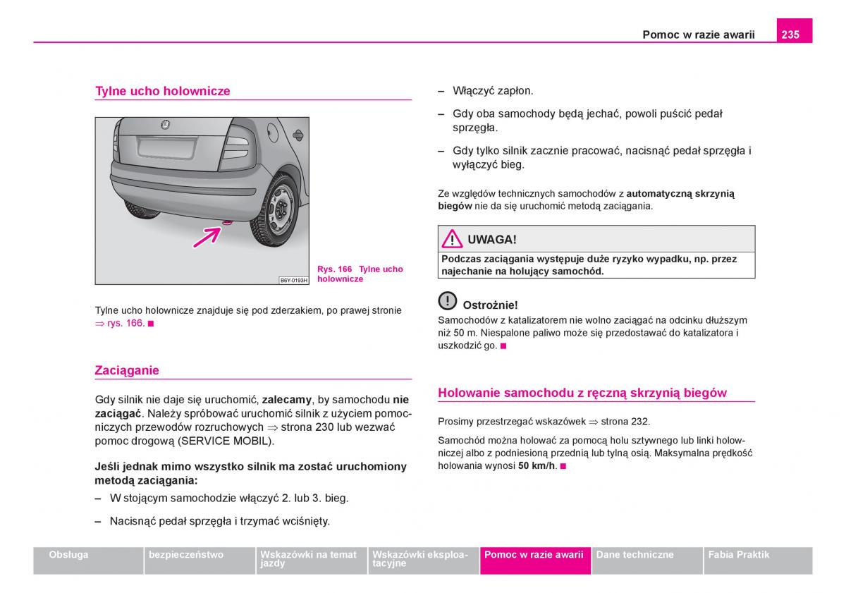 Skoda Fabia I 1 instrukcja obslugi / page 236