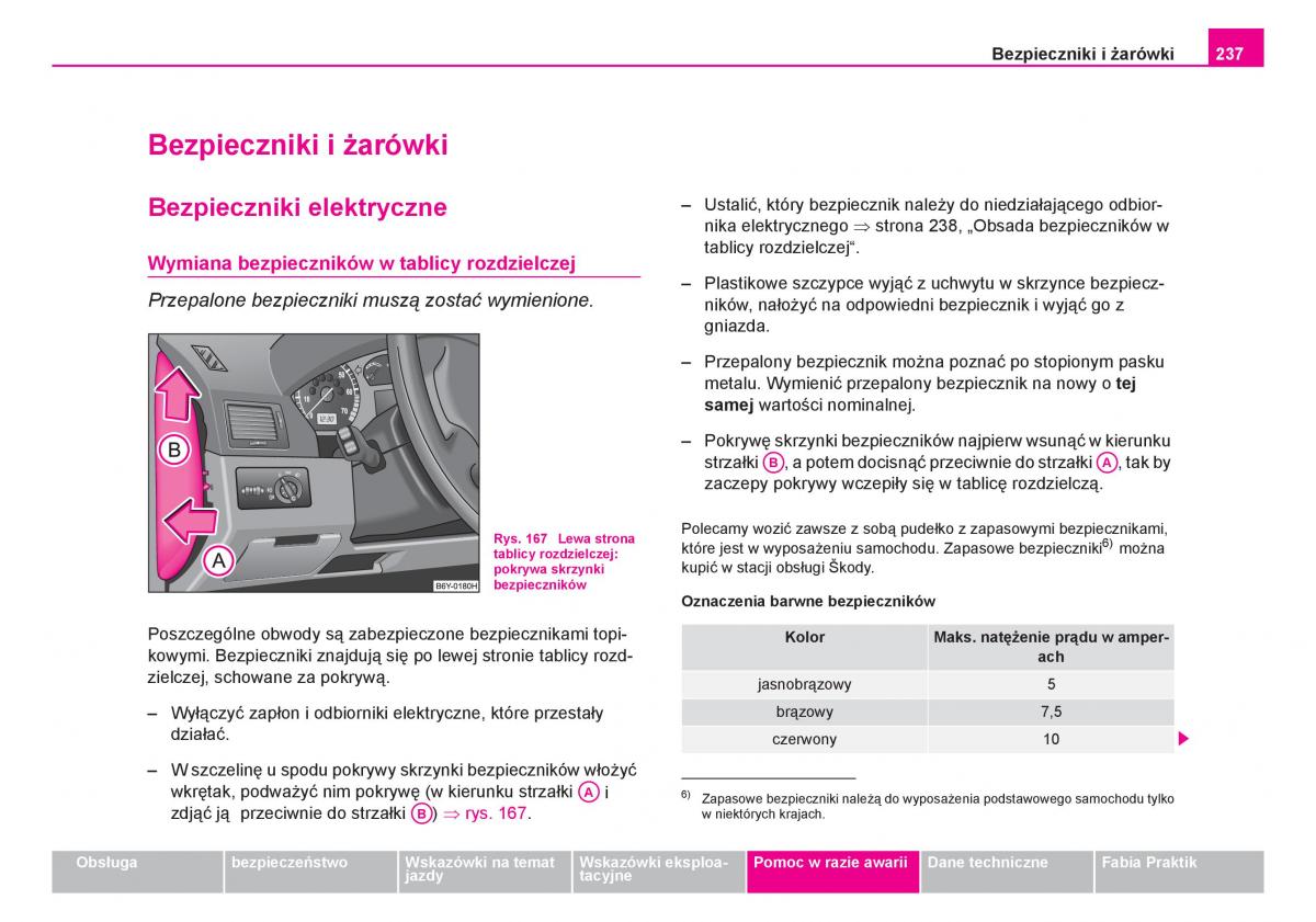 Skoda Fabia I 1 instrukcja obslugi / page 238