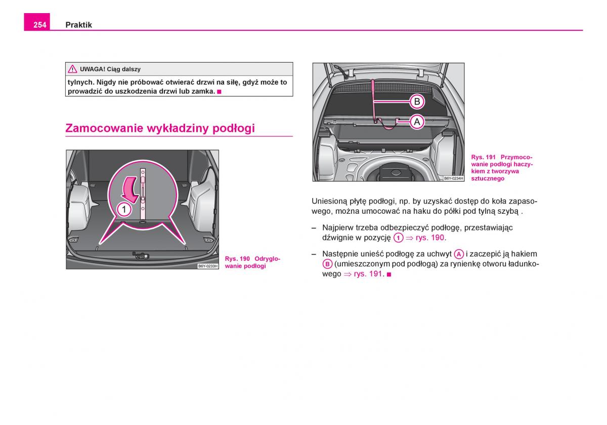 Skoda Fabia I 1 instrukcja obslugi / page 255