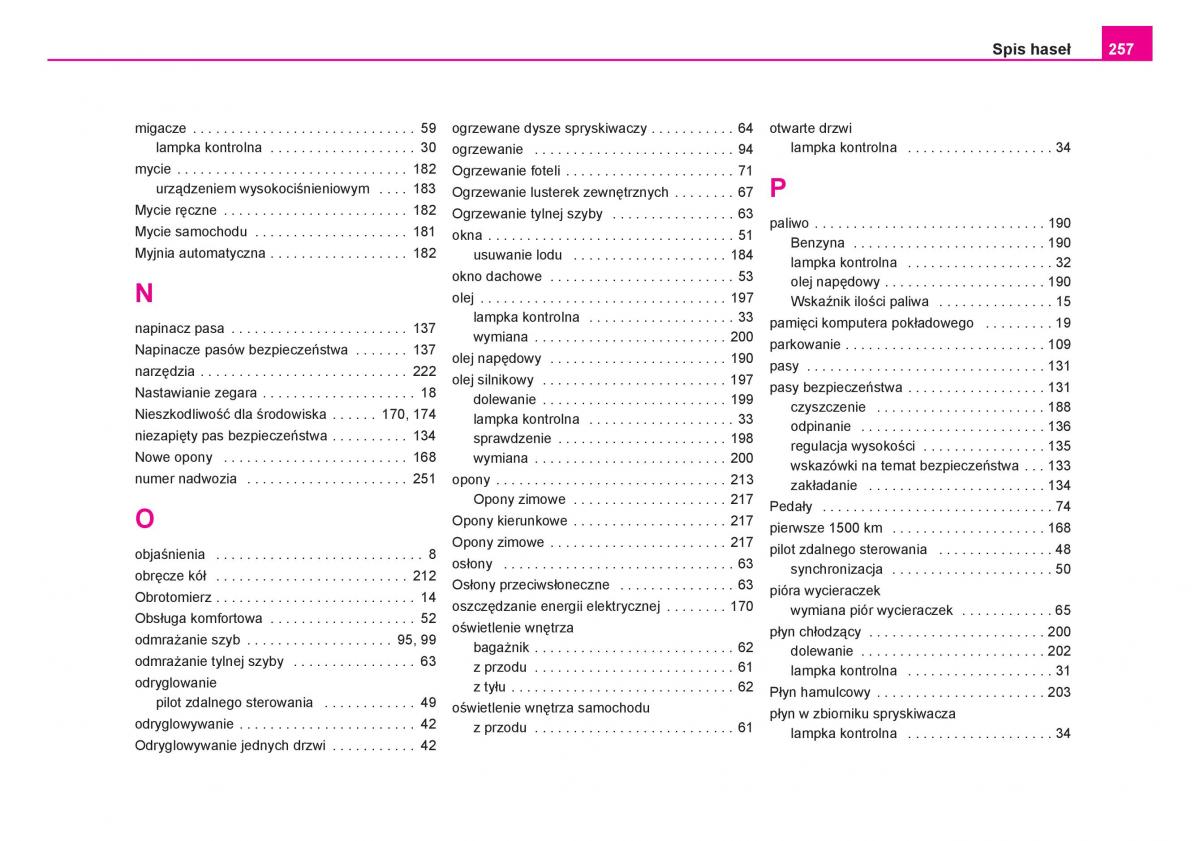 Skoda Fabia I 1 instrukcja obslugi / page 258