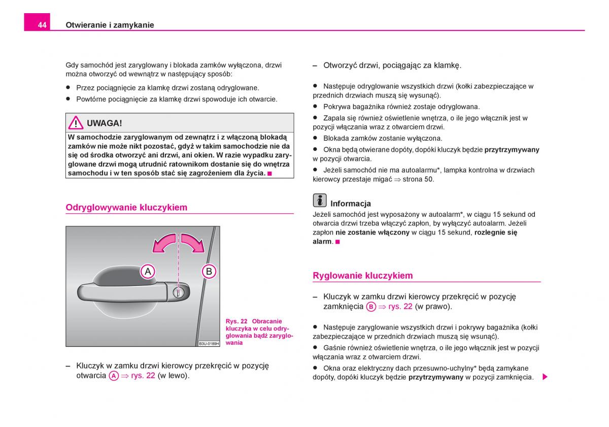 Skoda Fabia I 1 instrukcja obslugi / page 45