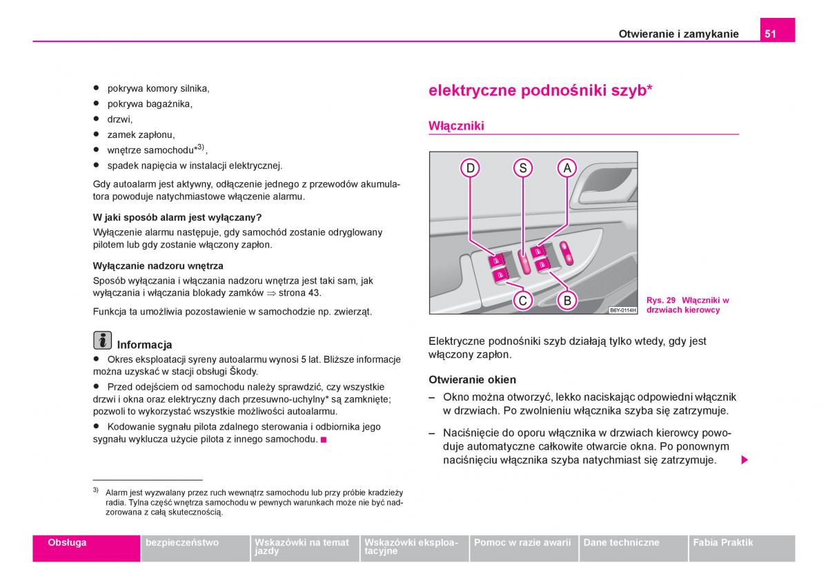 Skoda Fabia I 1 instrukcja obslugi / page 52