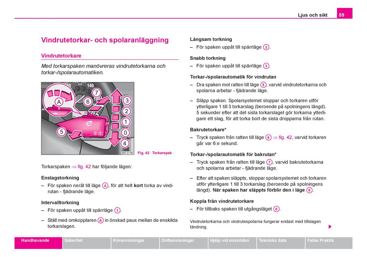 Skoda Fabia I 1 instruktionsbok / page 60