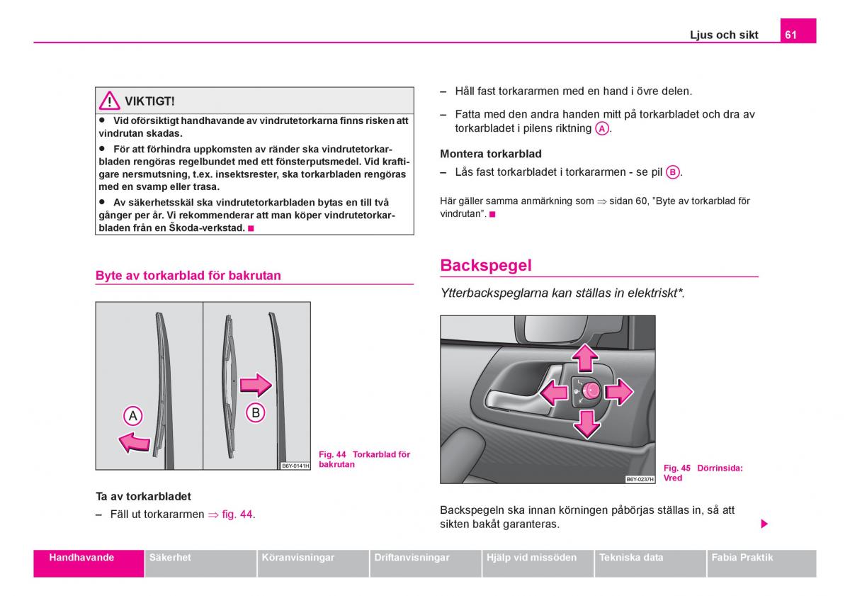 Skoda Fabia I 1 instruktionsbok / page 62