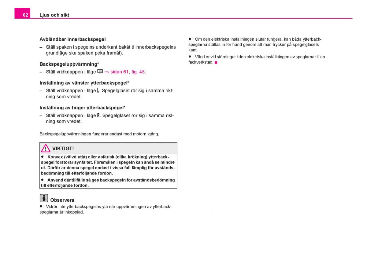 Skoda Fabia I 1 instruktionsbok / page 63