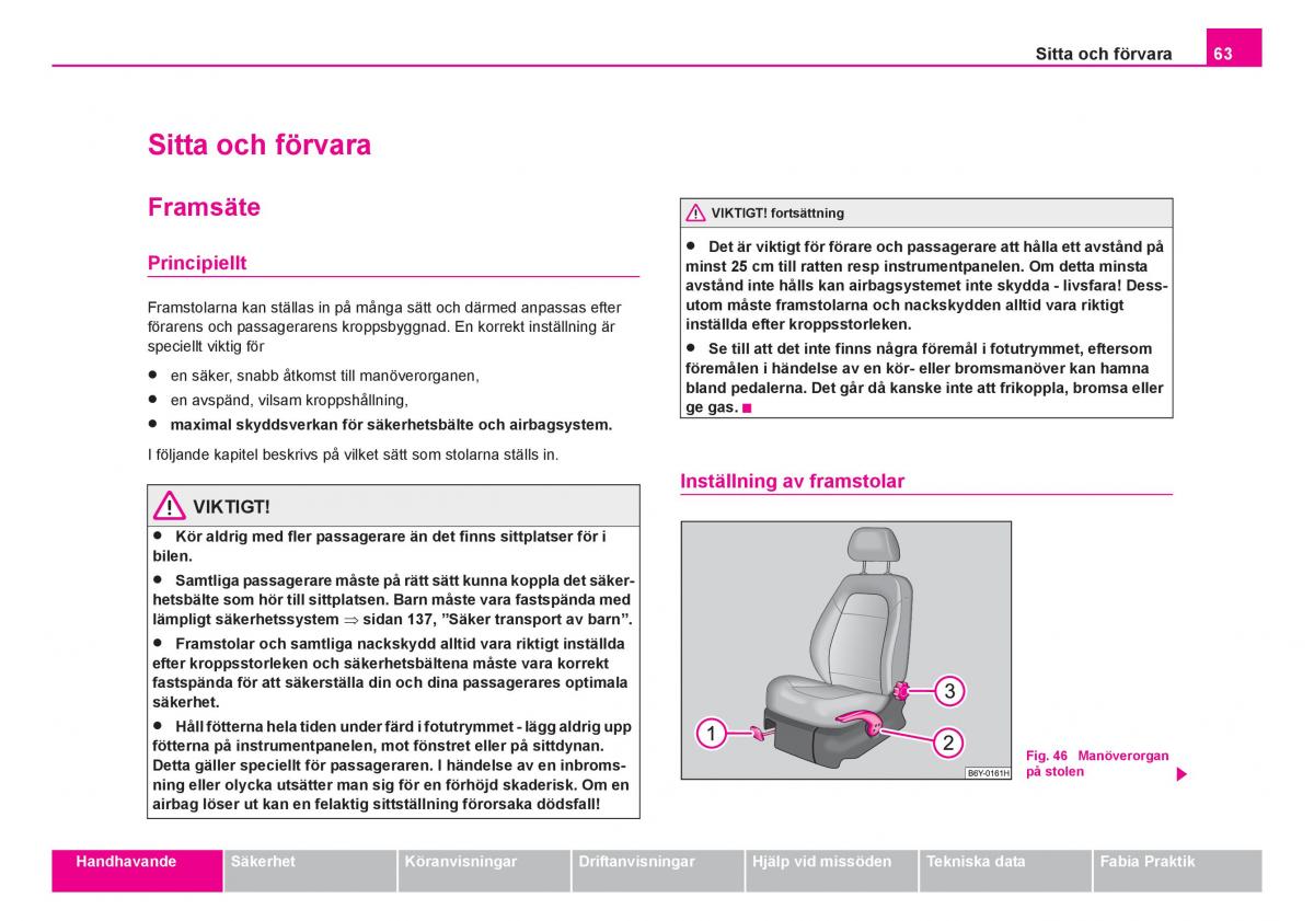 Skoda Fabia I 1 instruktionsbok / page 64