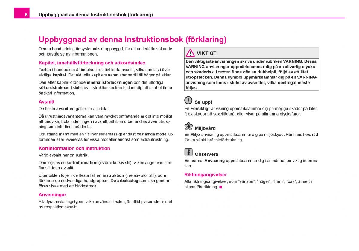 Skoda Fabia I 1 instruktionsbok / page 7