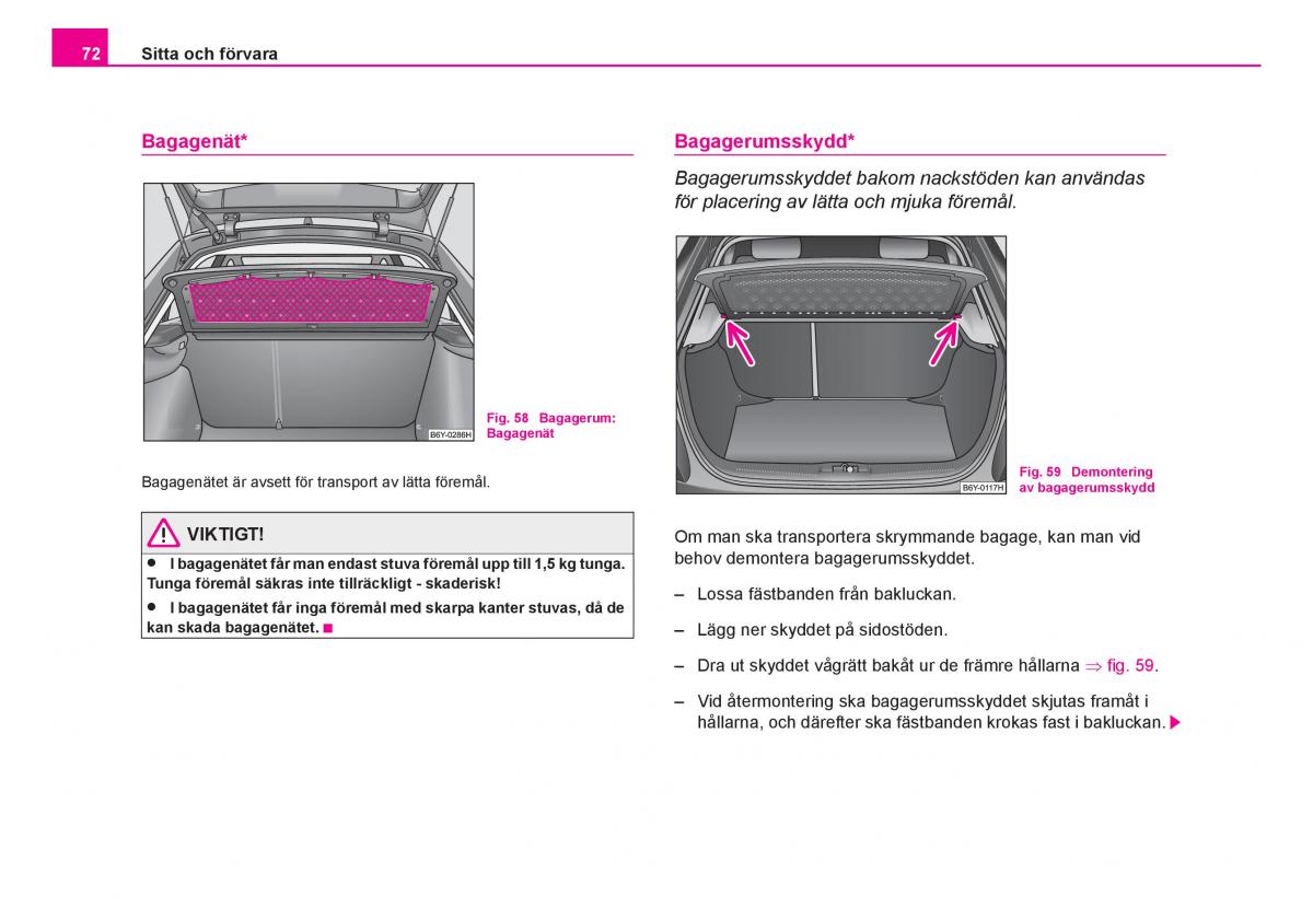 Skoda Fabia I 1 instruktionsbok / page 73