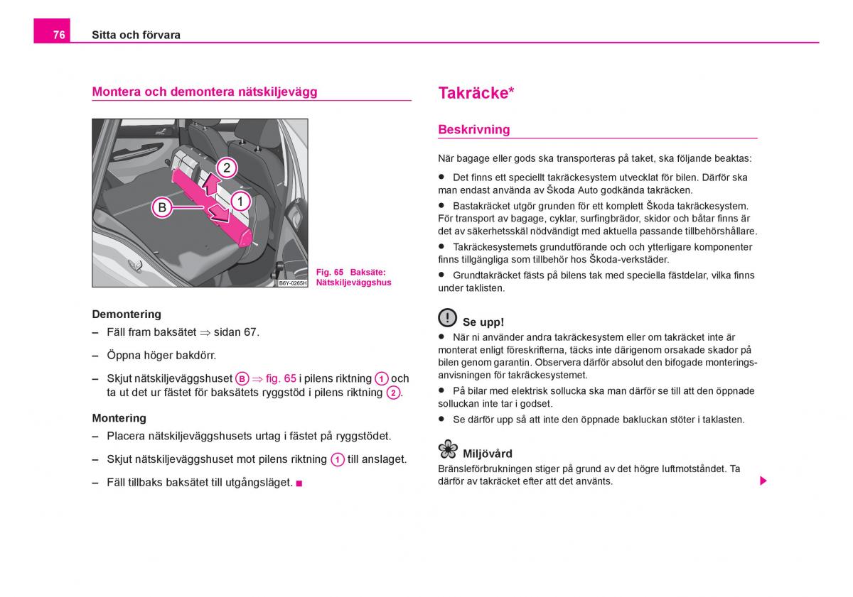 Skoda Fabia I 1 instruktionsbok / page 77