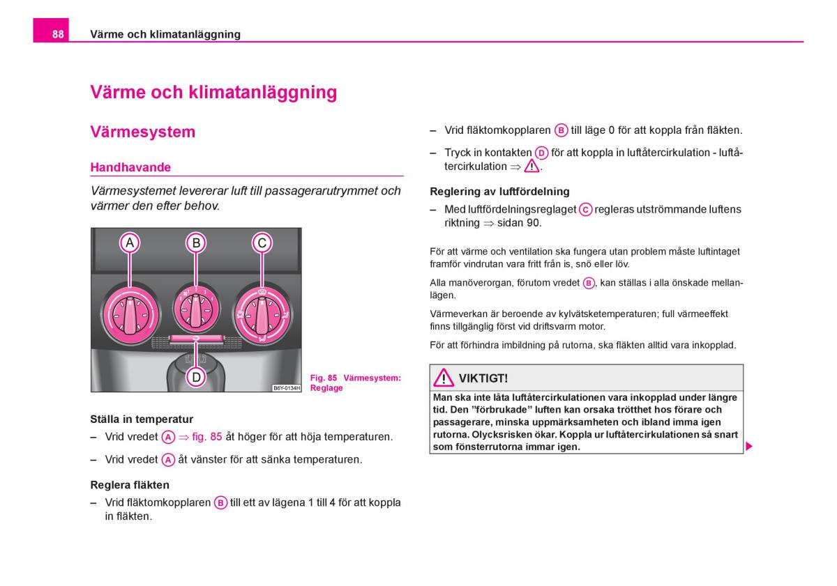 Skoda Fabia I 1 instruktionsbok / page 89