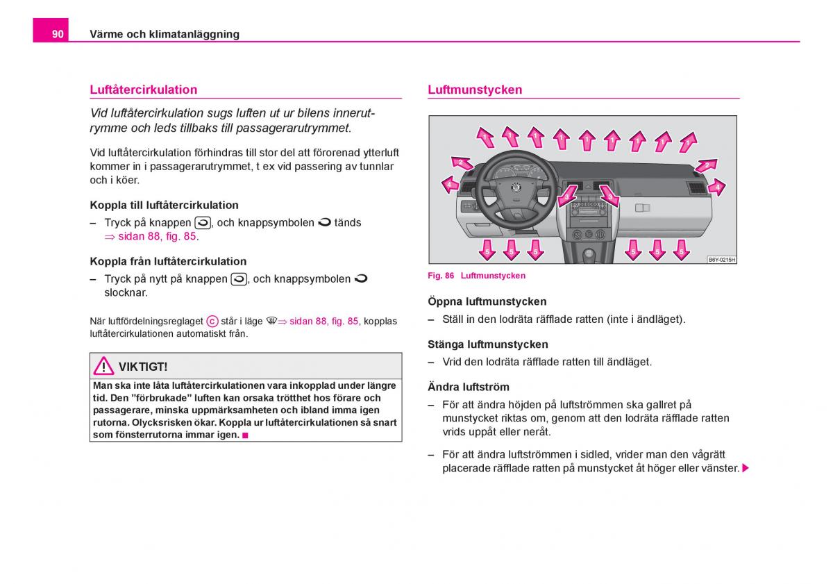 Skoda Fabia I 1 instruktionsbok / page 91