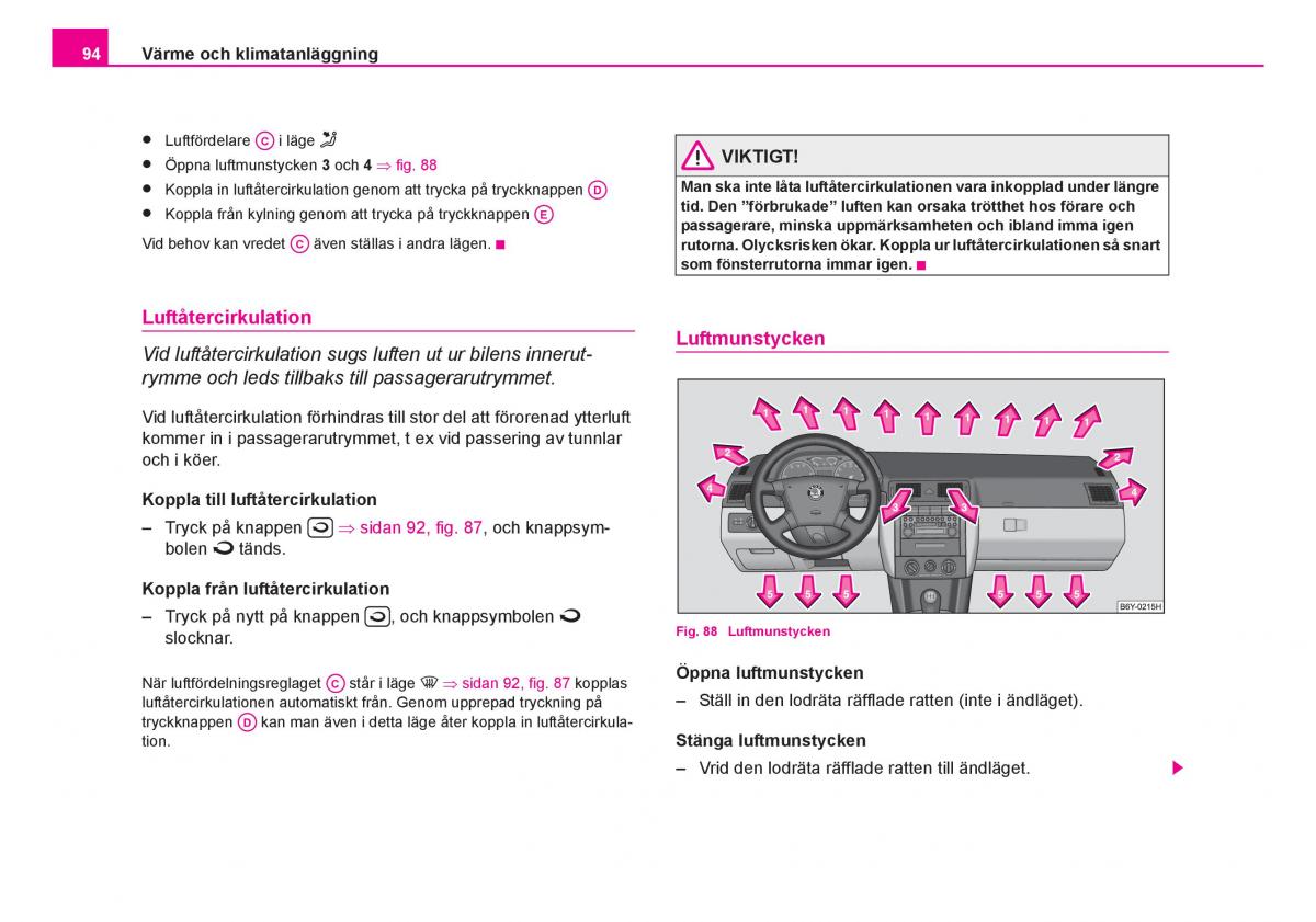 Skoda Fabia I 1 instruktionsbok / page 95