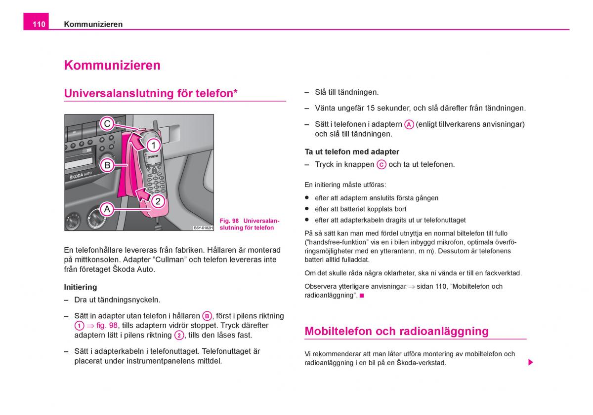 Skoda Fabia I 1 instruktionsbok / page 111