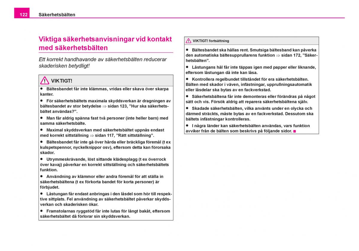 Skoda Fabia I 1 instruktionsbok / page 123